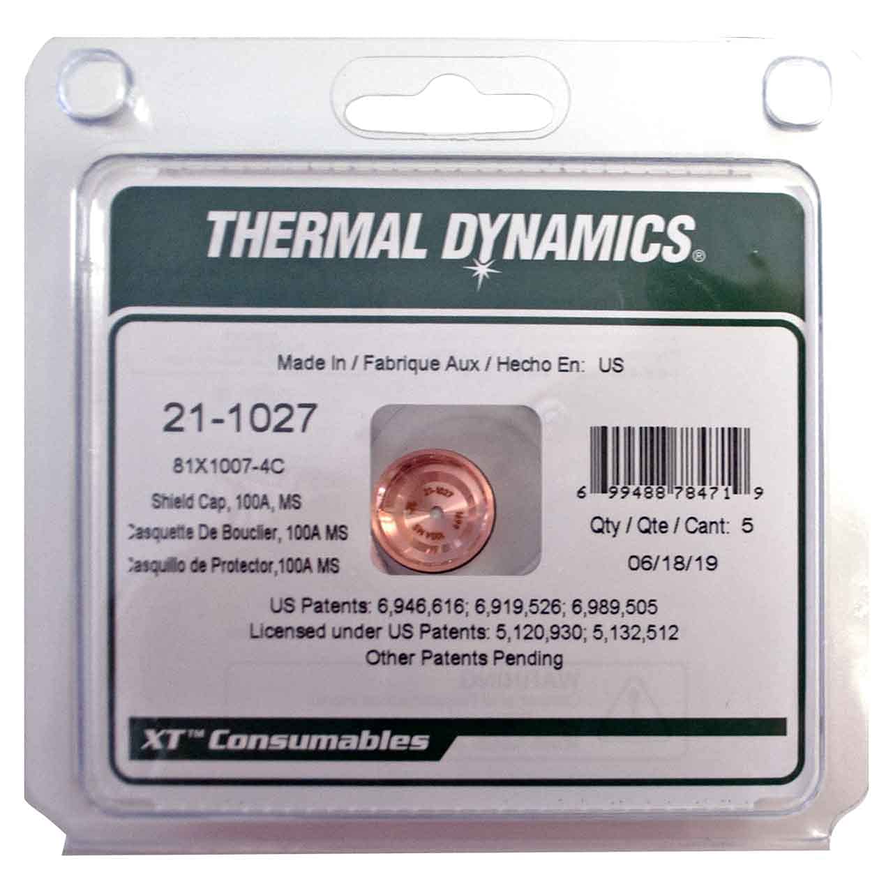 THERMAL DYNAMICS Thermal Dynamics 21-1027 Shield Cap 100A 5 Pack