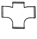TYLER PIPE Tyler Pipe 009122 4 in No Hub Cast Iron Sanitary Cross