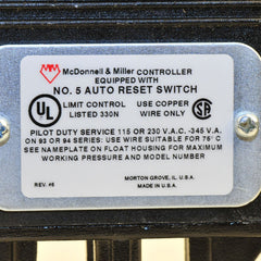 McDonnell & Miller 110300 Electric Switch for 93 and 193 Low Water Cut-Off/Pump Controllers