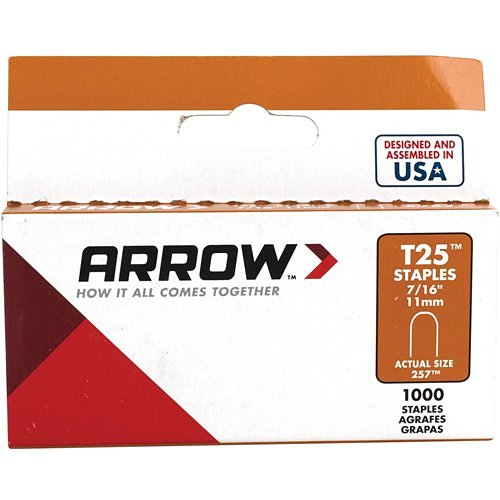 ARROW FASTENER Arrow Fastener 257 T25 7/16 Round Crown Staples, 1000-Pack