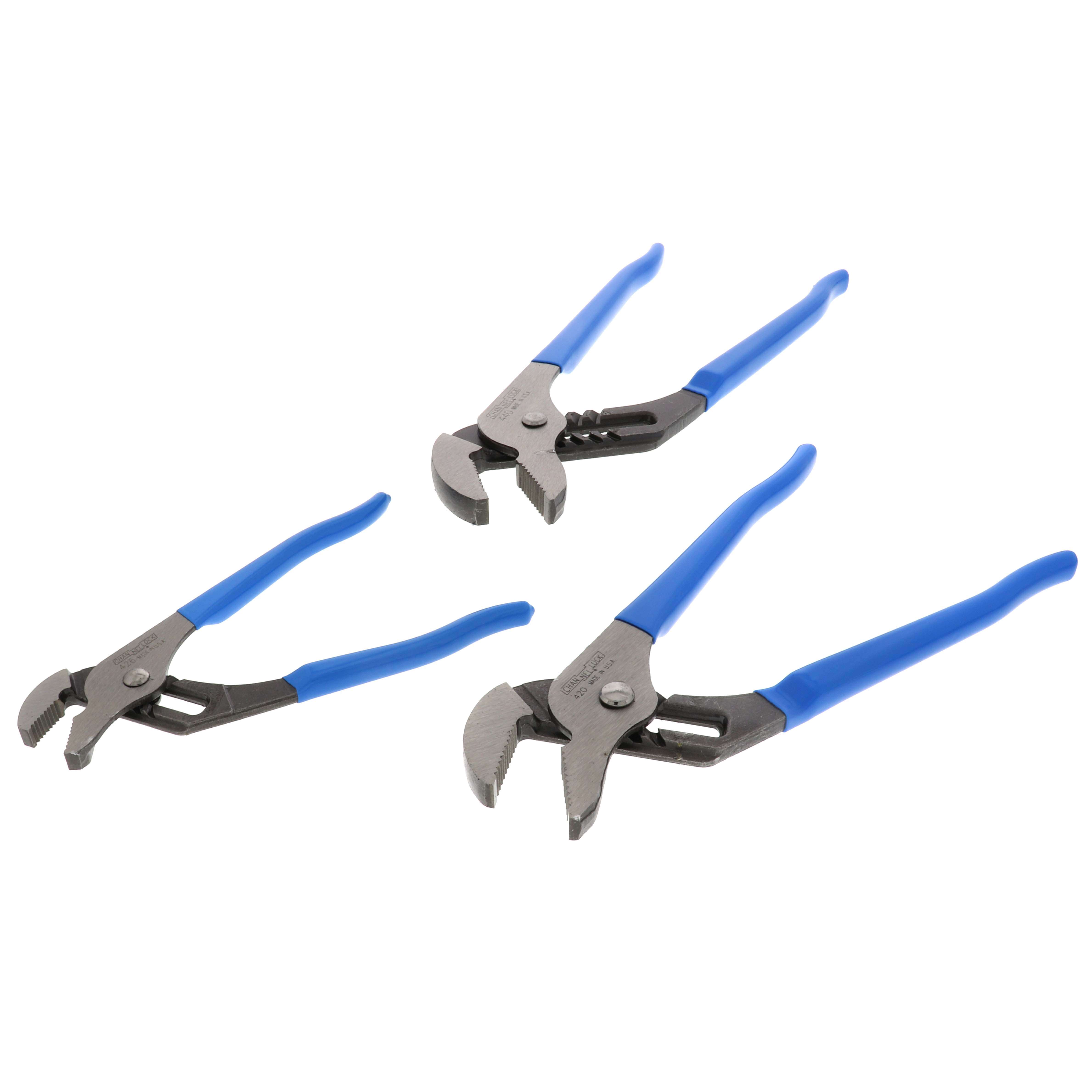 CHANNELLOCK Channellock GS-3 Tongue and Groove Plier Set, 4 Pc, 6.5 in L, 9.5 in L, 12 in L
