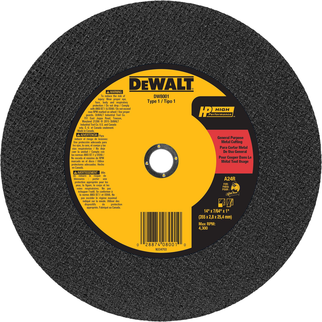 DEWALT DW8001 GRINDING & CUT OFF WHEELS