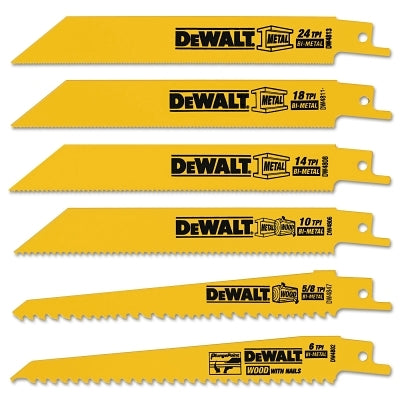 DEWALT DeWalt DW4856 BI-METAL RECIPROCATING S 6-Piece Reciprocating Saw Blade Set