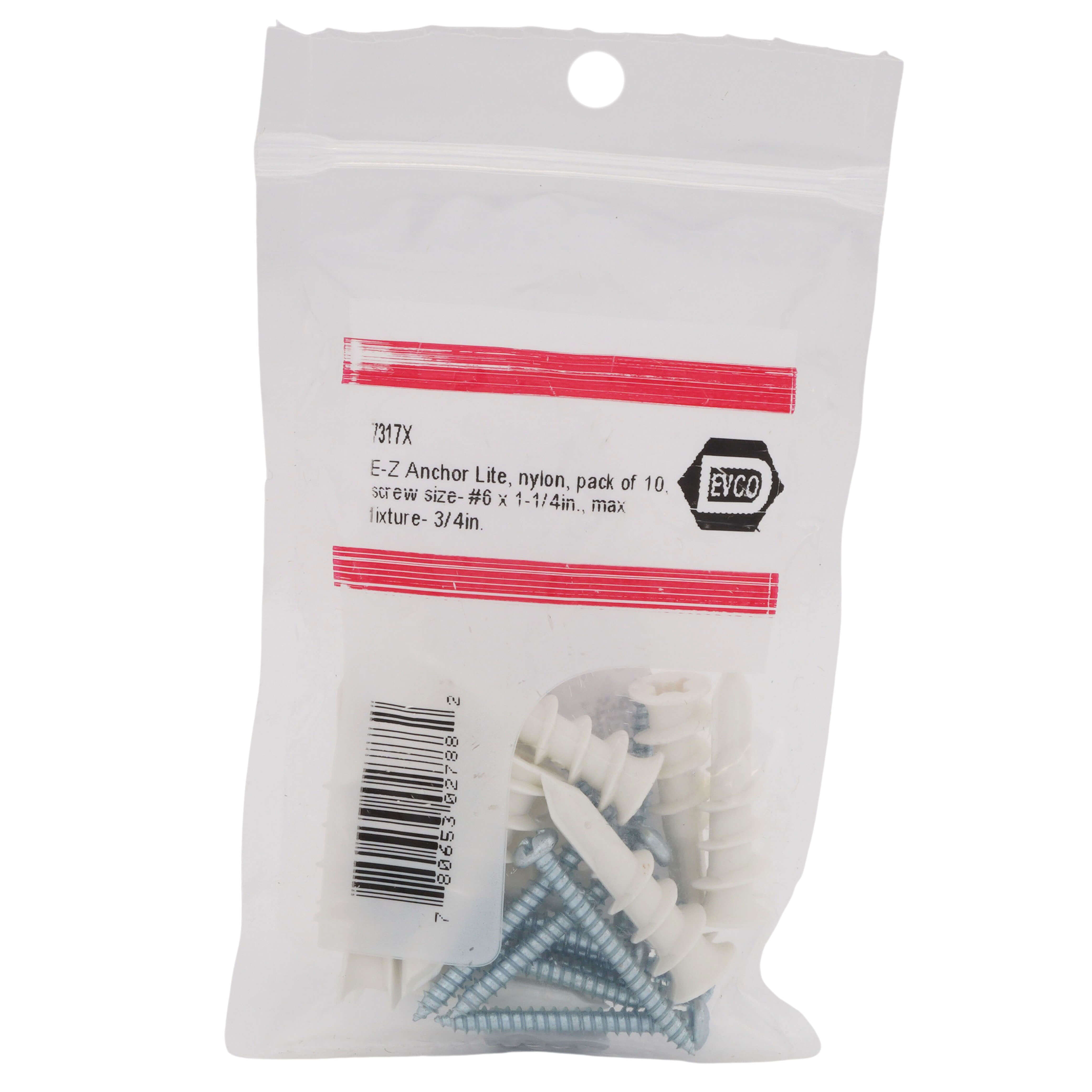 DIVERSITECH Devco 7317X #6 x 1-1/4 Self-Drilling Gypsum Wallboard Anchor Pack of 10