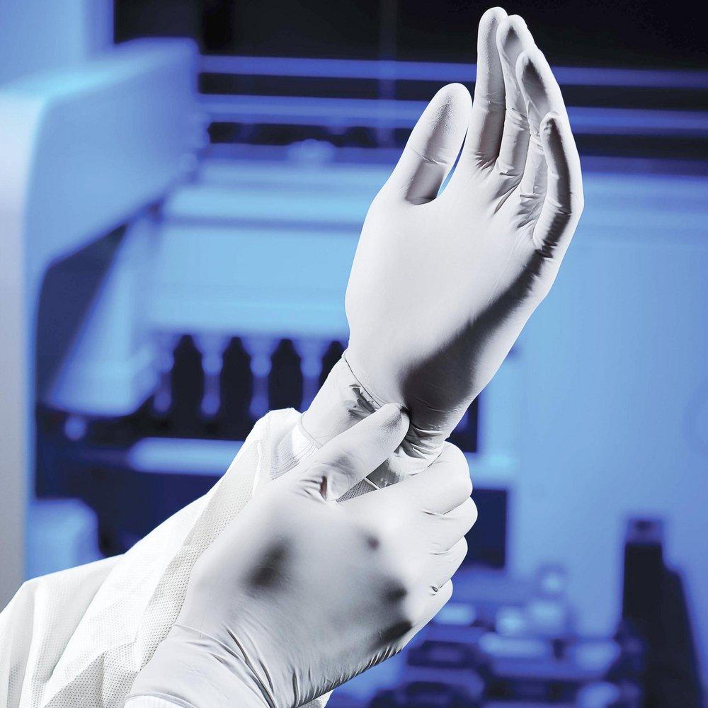 KIMTECH Kimtech 50706 Size S 3.5 mil Rubber Cleaning and Electronics Assembly Disposable Gloves in Sterling (Box of 200)