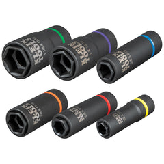 KLEIN TOOLS Klein Tools 66060 2-in-1 Impact Socket Set, 6 Point, 6 Piece
