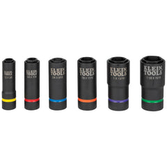 KLEIN TOOLS Klein Tools 66060 2-in-1 Impact Socket Set, 6 Point, 6 Piece