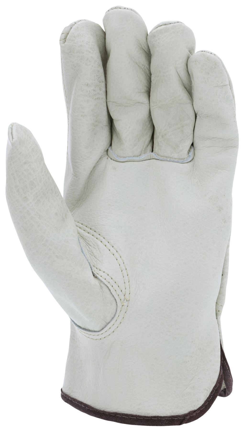 MCR SAFETY MCR Safety 3215L Economy Grade General Purpose Gloves, Driver, Gunn Cut/Keystone Thumb/Standard Finger, L, Cowhide Leather Palm, Cotton Thread/Leather/Polyester