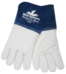 MCR Safety 4850M Gloves for Glory Premium Grade MIG/TIG Welding Gloves, M, Top Grain Goat Skin Leather, Unlined, Gauntlet Cuff