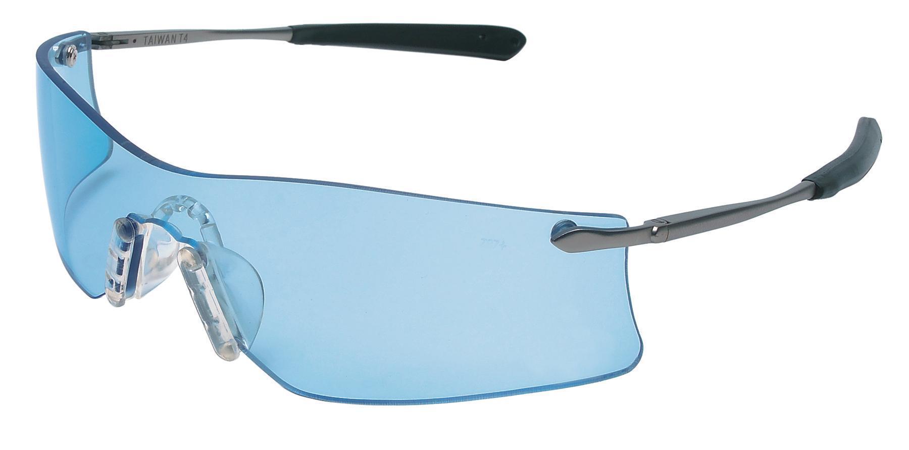 MCR SAFETY MCR Safety T4113AF Rubicon Premium Single Lens Safety Glasses, Light Blue Lens