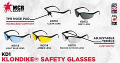 MCR Safety KD119 Klondike Plus Safety Glasses Indoor/Outdoor Clear Mirror Lens Replacement MPN