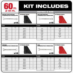 Milwaukee 48-22-9489 Mechanics Tool Set 191 Piece Replacement MPN