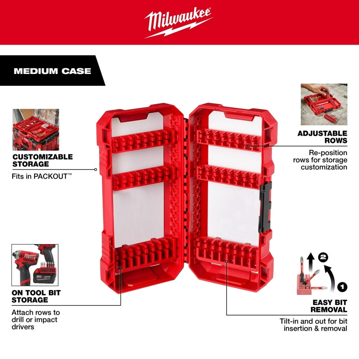 MILWAUKEE Milwaukee 48-32-4096 SHOCKWAVE Impact Duty Driver Bit Set - 55PC