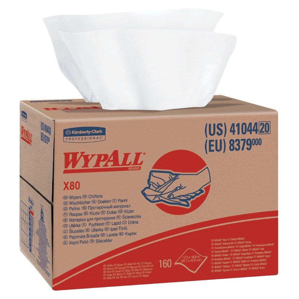 WYPALL WypAll 41044 X80 Brag Box Wipes in White (Box of 160)