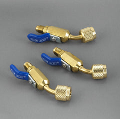 YELLOW JACKET Yellow Jacket 93842 1/4, 800 PSI, Lever Metal Handle, Compact, 45 Degree, Ball Valve (3-Pack)