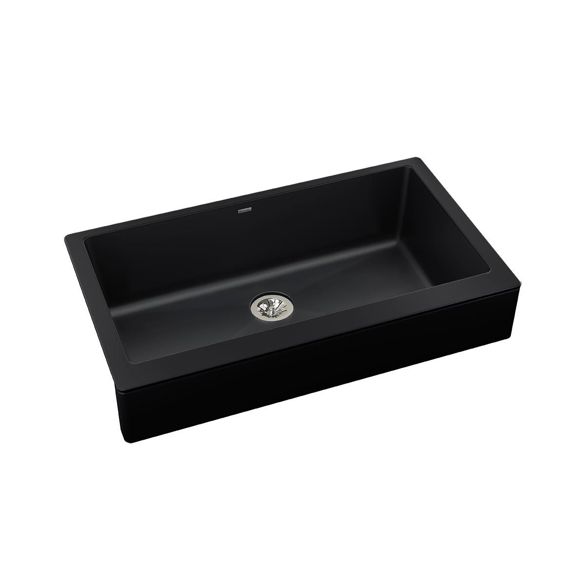 ELKAY Elkay ELXUFP3620CA0 Quartz Luxe 35-7/8 x 20-15/16 x 9 Single Bowl Farmhouse Sink with Perfect Drain, Caviar
