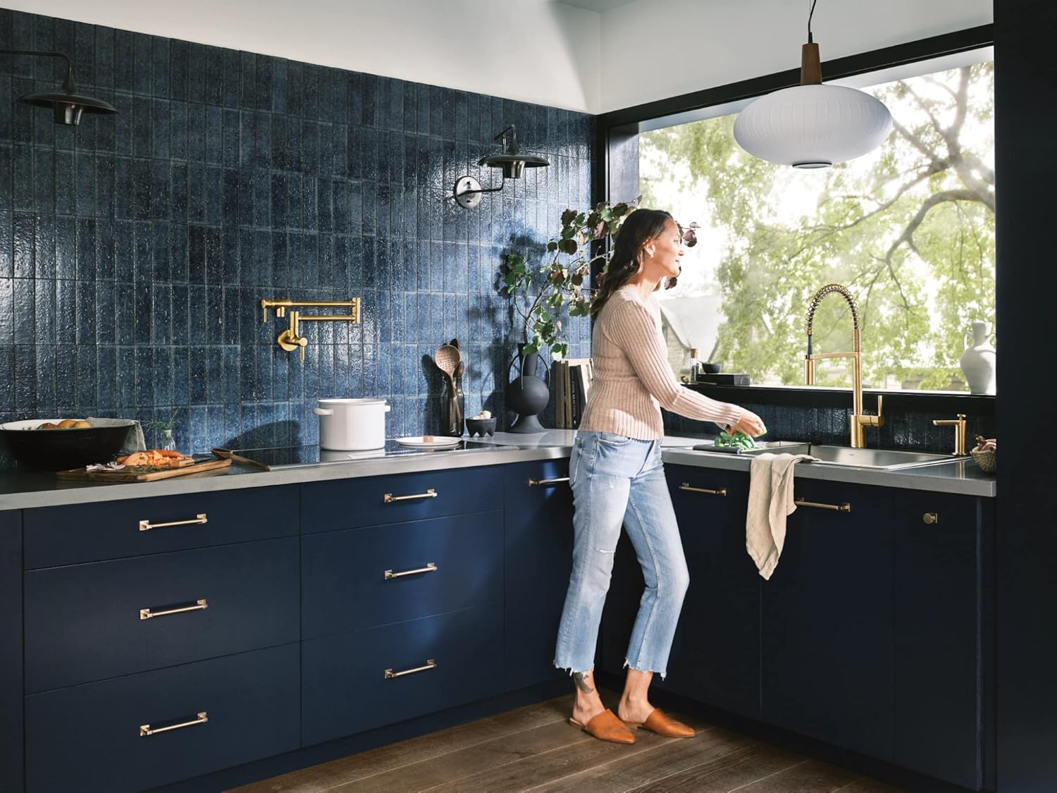 MOEN Moen 5923BG Align Brushed Gold One Handle Pulldown Kitchen Faucet