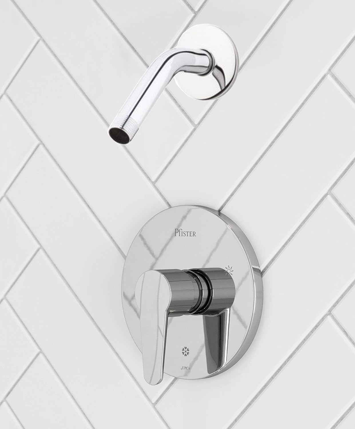 PFISTER Pfister R89-0600 Pfirst Modern 1-Handle Shower Trim Only Less Showerhead Polished Chrome