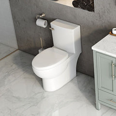 ICERA C-3250.01 Compact Elongated Toilet Bowl with Seat 1.28 GPF