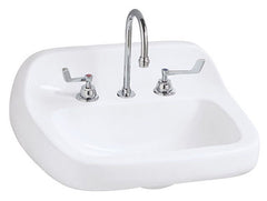 MANSFIELD PLUMBING Mansfield Plumbing 2018HBNS-WHITE Bathroom Sink 22 x 18-1/8 x 12 High Back Wall Mount