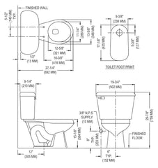 Mansfield Plumbing 130-160-BISCUIT Two-Piece Round Front Bowl Toilet 1.6 GPF
