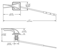 DELTA FAUCET Delta Faucet Company 696030-RB Brizo Virage Front Mount Flush Lever