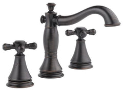 DELTA FAUCET Delta Faucet 3597LF-RBMPU-LHP Cassidy Two Handle Widespread Bathroom Sink Faucet - Less Handles