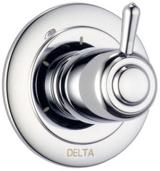 DELTA FAUCET Delta Faucet T11800 4-1/2 Diameter, Chrome Plated, 3-Setting, 2-Port, 1-Handle Lever Diverter Trim with Valve Cartridge
