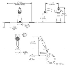 DELTA FAUCET Delta Faucet T4755-CZ-LHP Roman Tub Faucet Trim without Handle