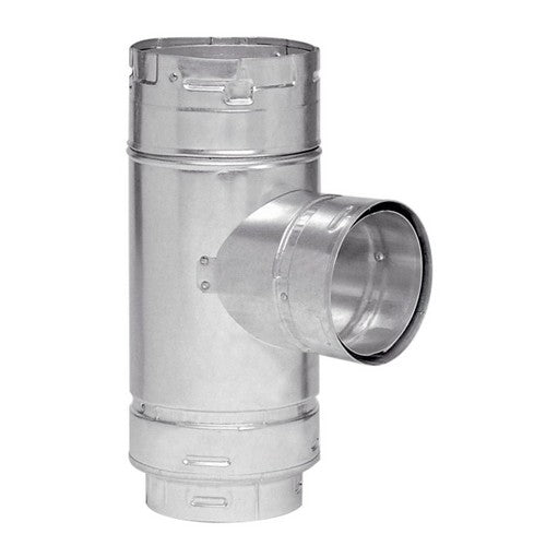 METAL-FAB Metal-Fab 4M4ST3 4 x 4 x 3, 0.012 Aluminum Alloy Flue, 0.018 G90 Galvanized Steel Casing, Double Wall, Round, Swivel, Type B Gas Vent Tee