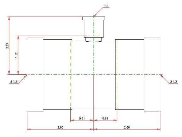 VIEGA Viega 22303 2-1/2 x 2-1/2 x 1/2 ProPress XL-C Copper Tee