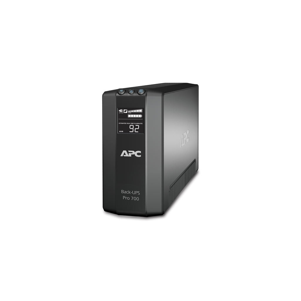 APC APC BR700G Back-UPS Pro, 700VA/420W, Tower, 120V, 6x NEMA 5-15R Outlets, AVR, LCD, User Replaceable Battery
