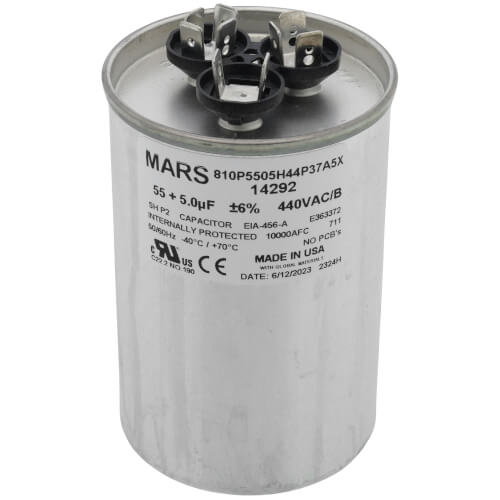 MARS MARS 14292 55/5 MFD Round Run Capacitor (440/370V)