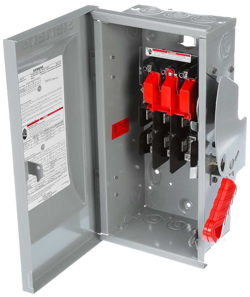 SIEMENS Siemens HF321N Heavy Duty Fusible Safety Switch 240 VAC 30 Amp 3-Pole NEMA 1