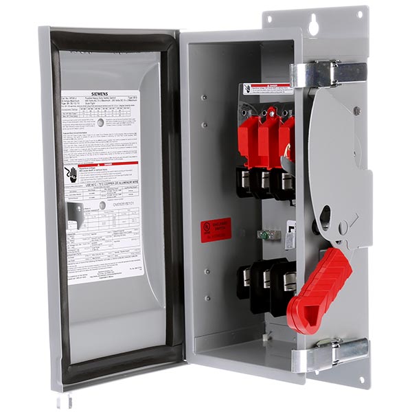 SIEMENS Siemens HF361J 480/600 VAC 250 VDC 30 Amp 3-Pole 3-Wire NEMA 12 Heavy Duty Fusible Safety Switch