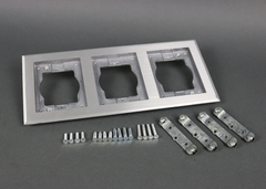 LEGRAND Wiremold 838TCAL 13.17 x 5.94 3-Gang Brushed Aluminum Floor Box Carpet and Tile Flange