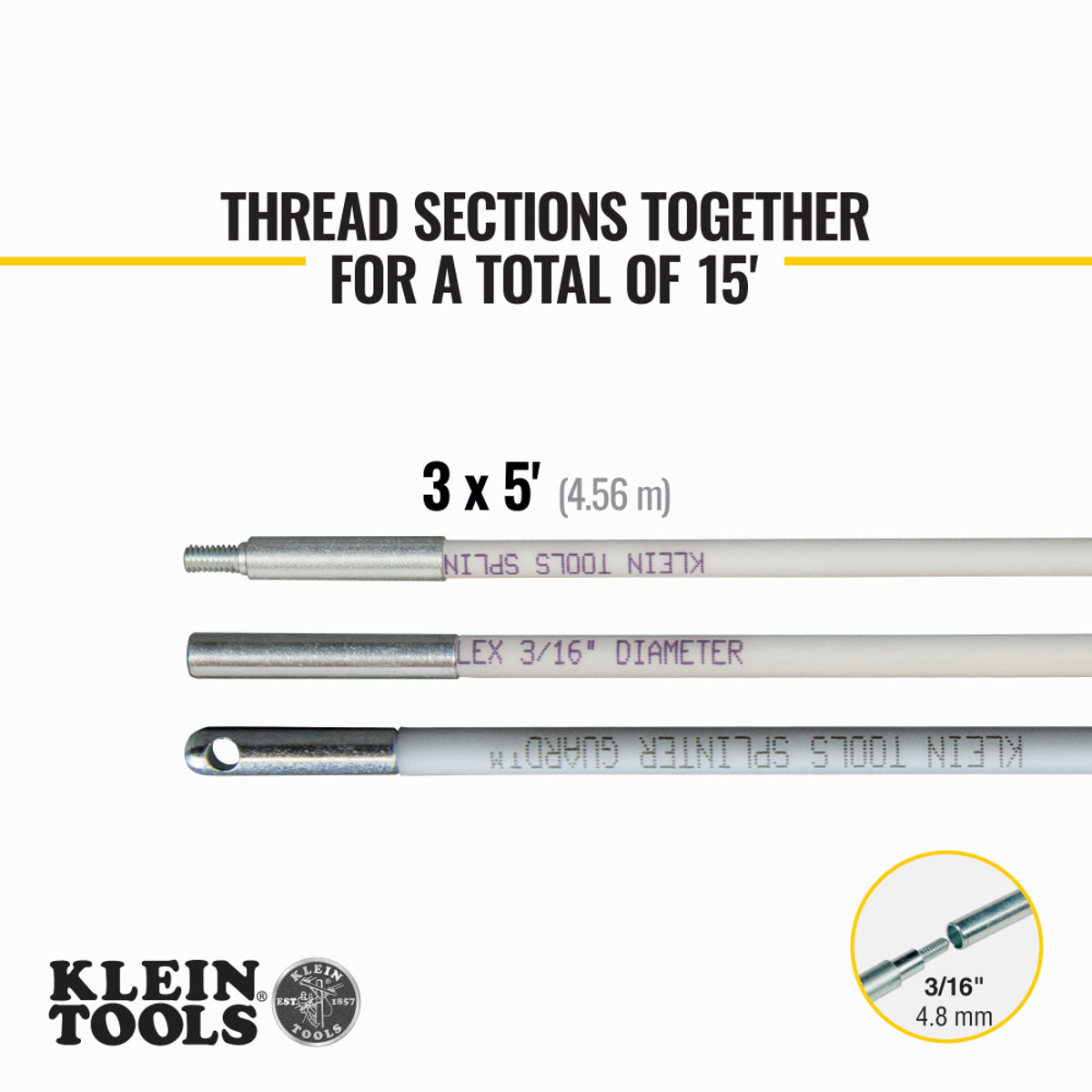 KLEIN TOOLS Klein Tools 56415 Mid-Flex Glow Rod Set 15-Foot