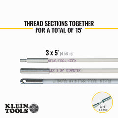 Klein Tools 56415 Mid-Flex Glow Rod Set 15-Foot