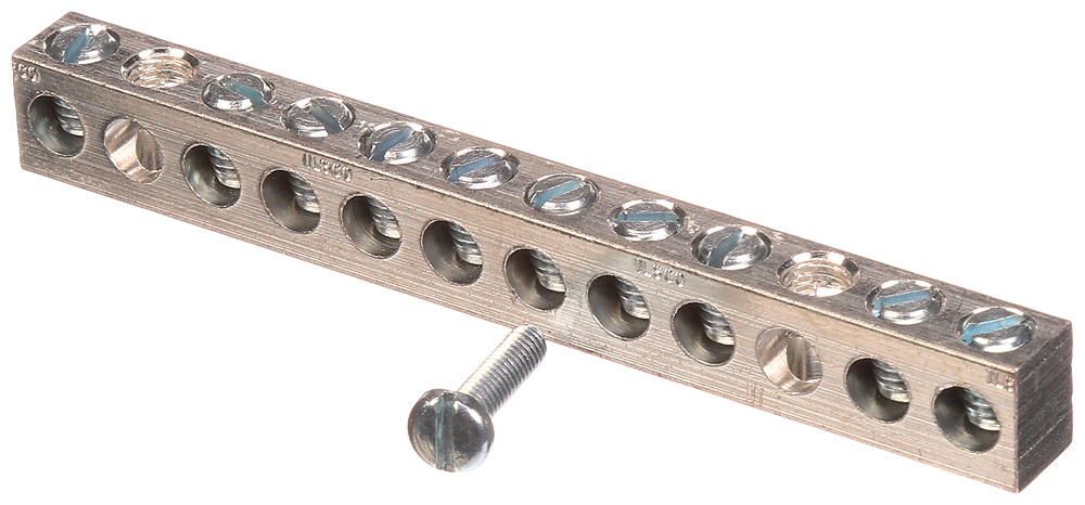 SIEMENS Siemens ECGB10 Ground Bar Kit, 12.9 In L, 10 To 4 AWG Aluminum/Copper Conductor, 10 Terminals, For Use With Legacy Load Center