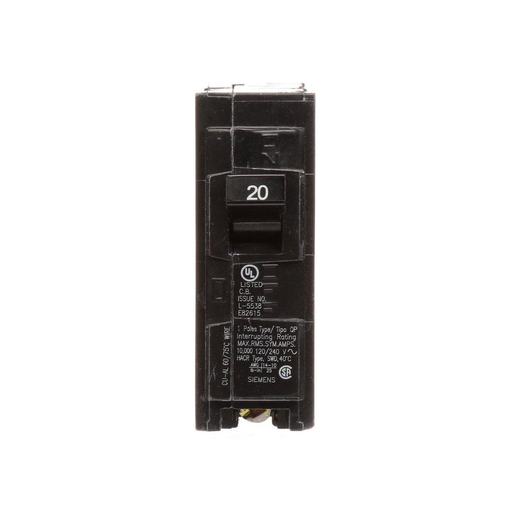 SIEMENS Siemens Q120 QP/MP Circuit Breaker, 120 VAC, 20 Amp, 10 kAIC, 1-Pole