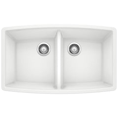 BLANCO BLANCO 440071 Performa 33 x 20 in No Hole Composite Double Bowl Undermount Kitchen Sink in White