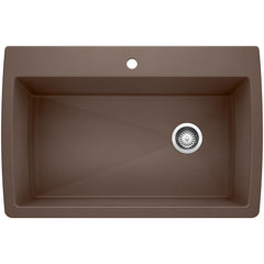 BLANCO BLANCO 440192 Diamond 33-1/2 x 22 in. 1 Hole Composite Single Bowl Dual Mount Kitchen Sink in Cafe Brown
