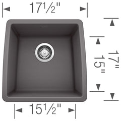 BLANCO BLANCO 441475 Performa Single Bowl Kitchen Sink in Cinder