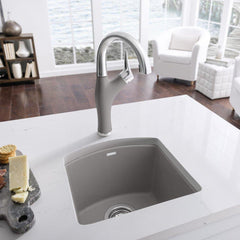 BLANCO BLANCO 441295 Diamond 15 x 15 in. 1 Hole Drop-in and Undermount Granite Bar Sink in Truffle