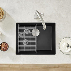 BLANCO BLANCO 442933 Precis 20-3/4 x 18 in. No Hole Granite Composite Single Bowl Undermount Kitchen Sink in Coal Black