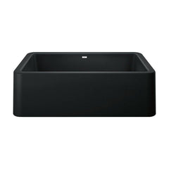BLANCO BLANCO 402575 Ikon 33 x 19 in. No Hole Granite Composite Single Bowl Farmhouse Kitchen Sink in Coal Black