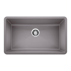 BLANCO BLANCO 440148 Precis 32 x 19 in. No Hole Granite Composite Single Bowl Undermount Kitchen Sink in Metallic Gray
