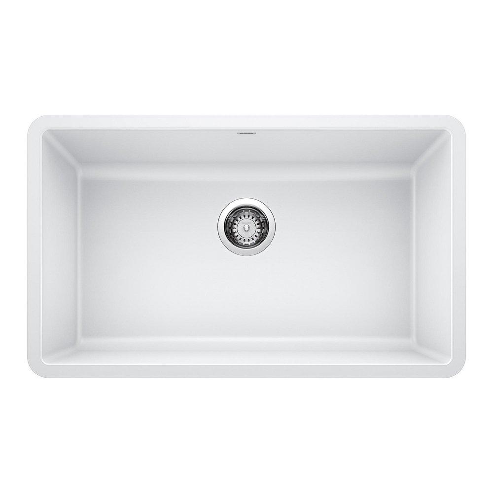 BLANCO Blanco 442533 Precis 30 x 18 in No Hole Composite Single Bowl Undermount Kitchen Sink in White