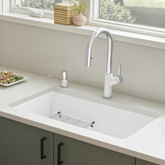 BLANCO Blanco 442533 Precis 30 x 18 in No Hole Composite Single Bowl Undermount Kitchen Sink in White