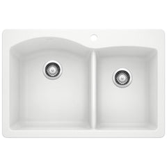 BLANCO Blanco 440216 Diamond 1-3/4 Bowl Dual Mount Kitchen Sink - White